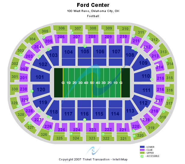 Paycom Center Football Seating Chart